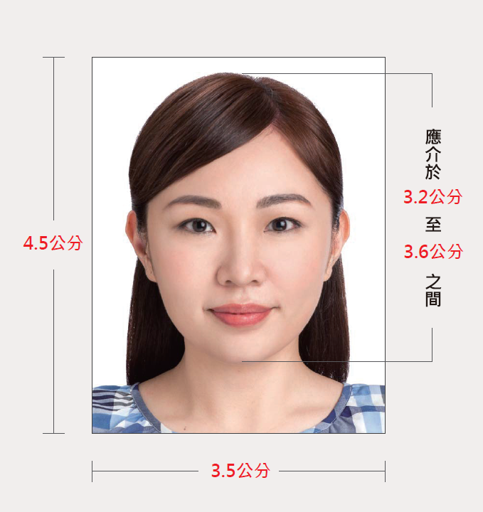 ※特別提醒:使用手機自拍照片容易有鏡像(即左右臉相反)或因廣角鏡頭導致五官特徵點改變、耳朵變小或臉型失真變形等不符合國際民航組織規範的情形,並可能因此在申請件審查過程中被通知另外補件重新提供符合規範的照片,領件日期亦將相應延後,故請優予考慮至相館拍攝申辦護照專用照片為宜。